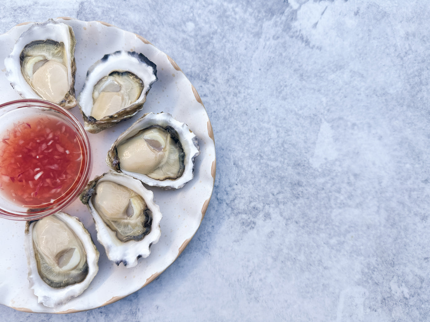 Sydney Rock Oysters with Dawson's Gourmet French Mignonette dressing